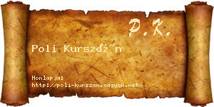 Poli Kurszán névjegykártya